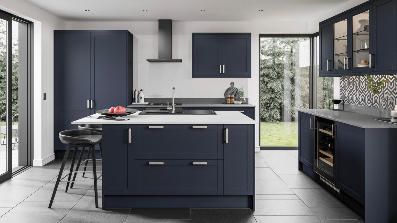 Indigo 5 Piece MDF Smooth Shaker Kitchen