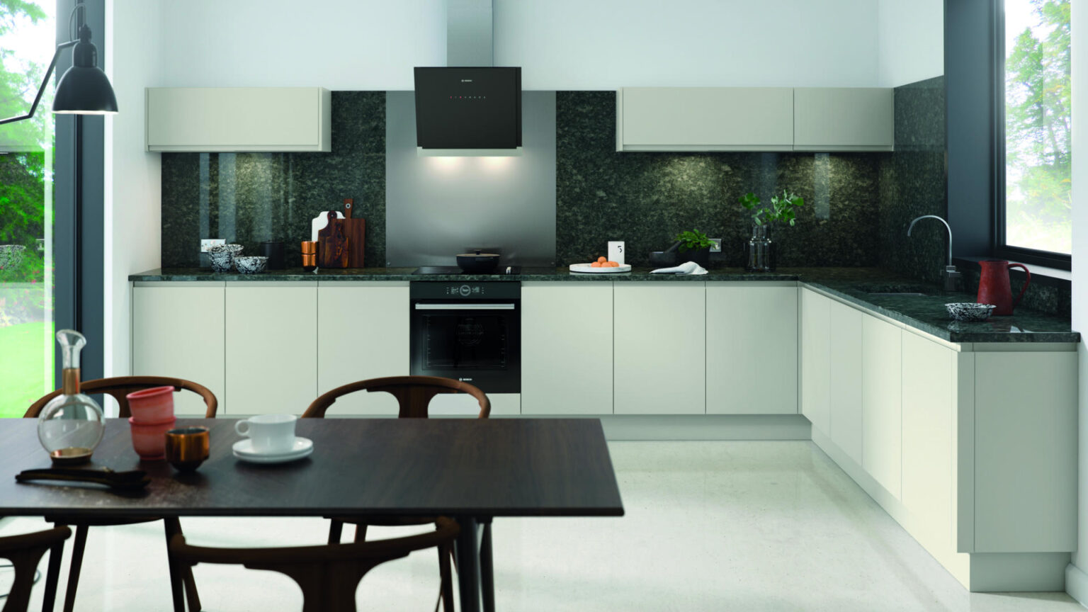 Light Grey Painted Matt J Profile Kitchen